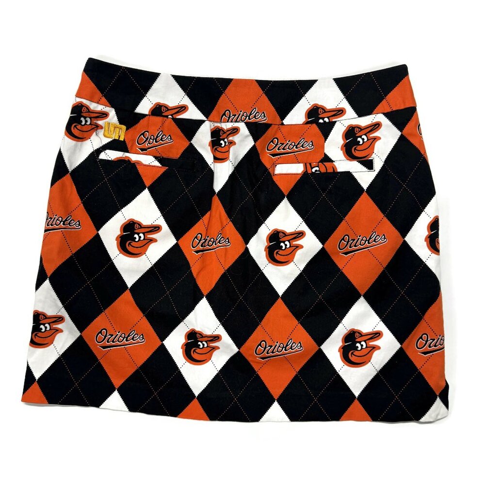 Loudmouth Skirt/Skort: Baltimore Orioles Argyle in Orange, Black & White - Picture 4 of 7